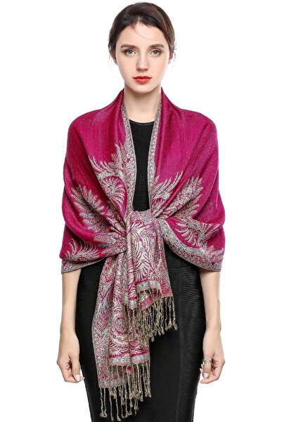 EASELAND Pashmina Scarf for Women Warm Wrap Feel Shawl Paisley Hijab in Rich ...