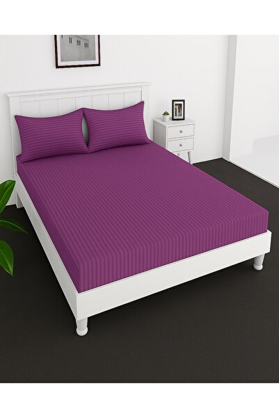 MAXQON ® Deep Fitted Bed Sheet with 2Pcs Pillow Covers, King (180x200+30CM), ...
