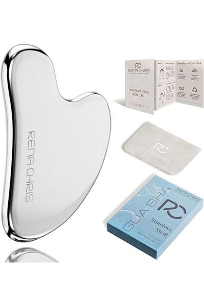 Rena Chris Gua Sha Facial Tools, Natural Terahertz Guasha, Manual Massage Sti...