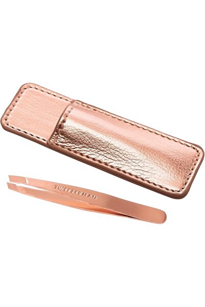 Tweezerman Rose Gold Mini Slant Tweezer with Case