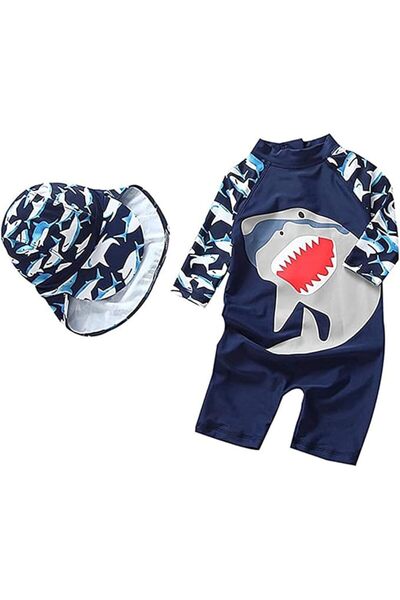 Best Baby Boys Kids Swimsuit Toddlers One Piece Zipper Swimwear with Hat Rash...