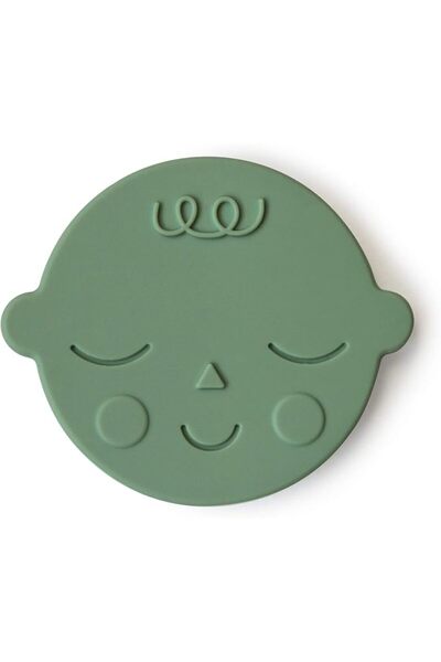 Mushie Teether Face Pistachio