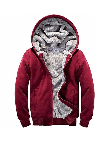 GENERAL AOTORR Men's Hoodies Full Zip Fleece Jacket Coat Winter Warm Oversize...