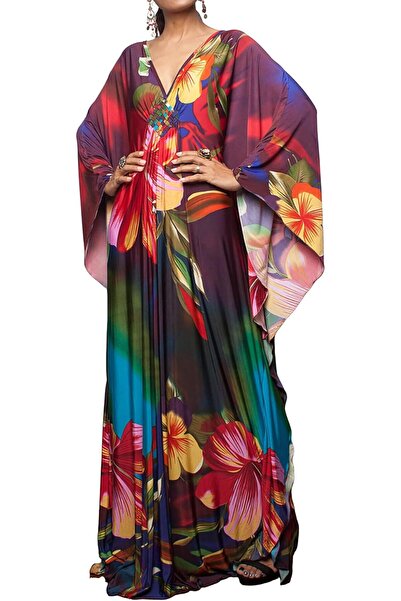 Bsubseach Women Embroidery Short Sleeve Bikini Swimsuit Cover Up Side Split B...