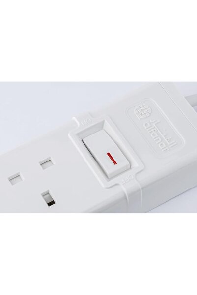 Alfanar 13A Cord Extension 3 Sockets 3 Meters with Overload protection for mo...