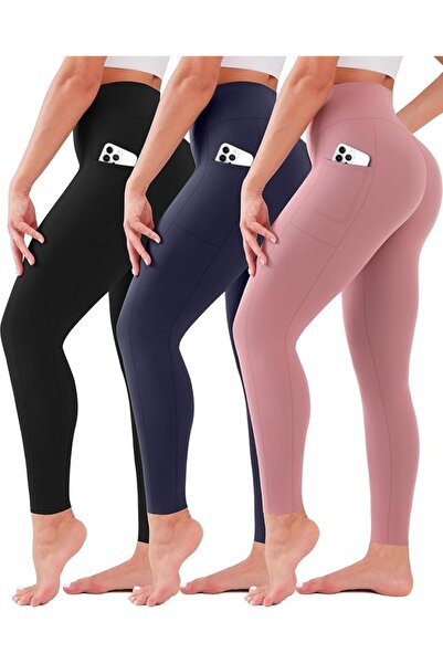 SunCloverBoutique بنطلونات ليجنز نسائية من SUNCLOVE، 3 قطع مع جيوب، خصر مرتفع...