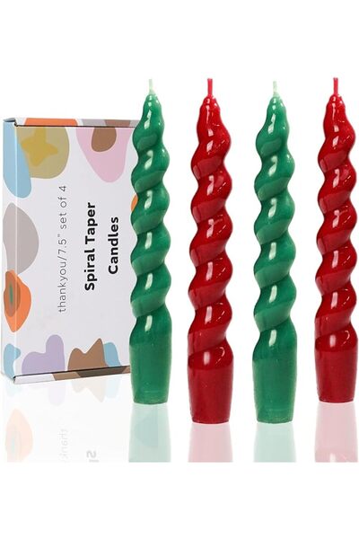 GENERAL Pink Spiral Taper Dinner Candles Conical Stick Candles Wax Unscented ...