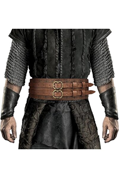 GENERAL HiiFeuer Viking Wide Belt, Medieval Faux Leather Armor Belt Knight Co...