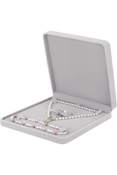 LETURE Velvet Jewelry Set Box, Velvet Gift Box for Bracelet Necklace Earring ...