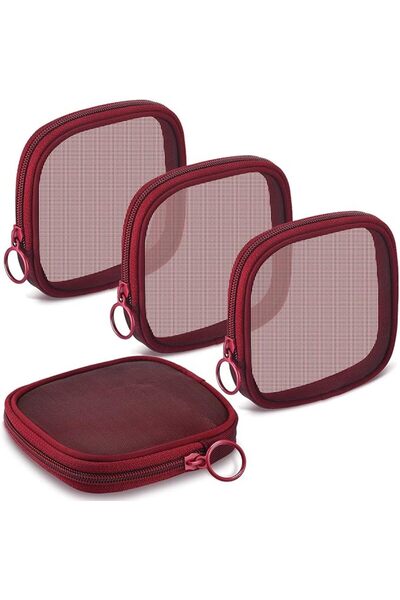 EXCEFORE Mesh Makeup Bag, 4Pcs Clear Toiletry Pouch with Zipper Mini Portable...