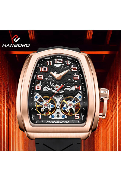 uuustore Racing Irregular Case Rose Gold Double Flywheel Men's Automatic Mech...