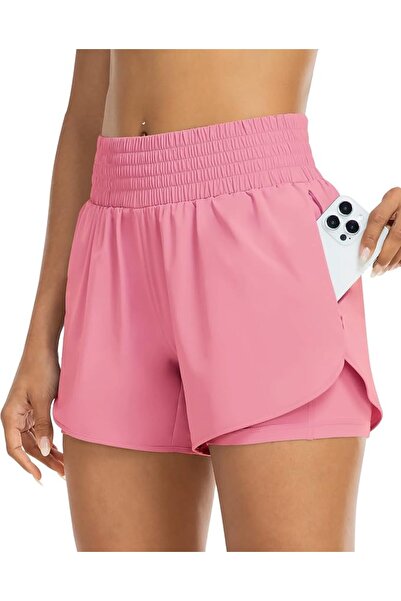 GENERAL YEZII Womens High Waist Running Shorts Athletic Workout Quick Dry Sho...