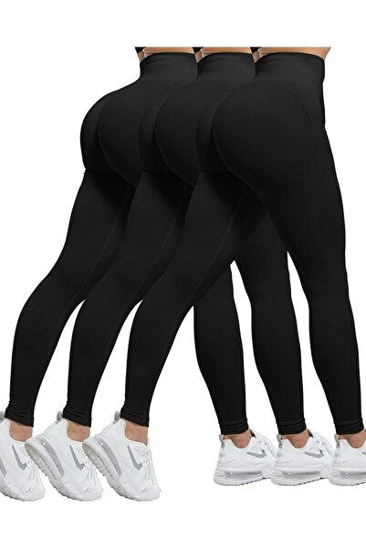 CHRLEISURE Chrisure Women's Gym Leggings Seamless Compression High Waist Tumm...