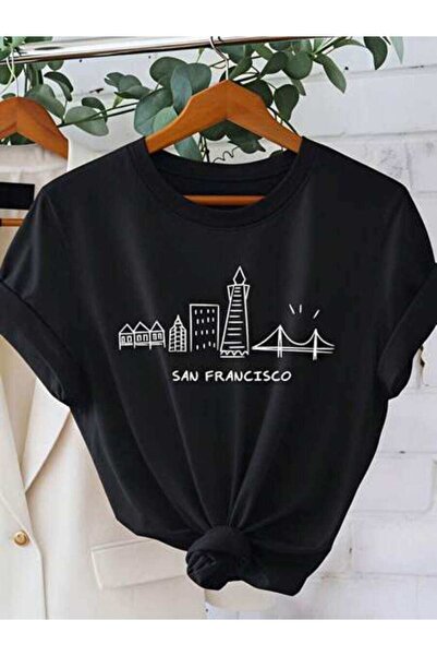 23ERVA San Francisco, Women's City Skyline Design, Pure Cotton T-Shirt, Summe...