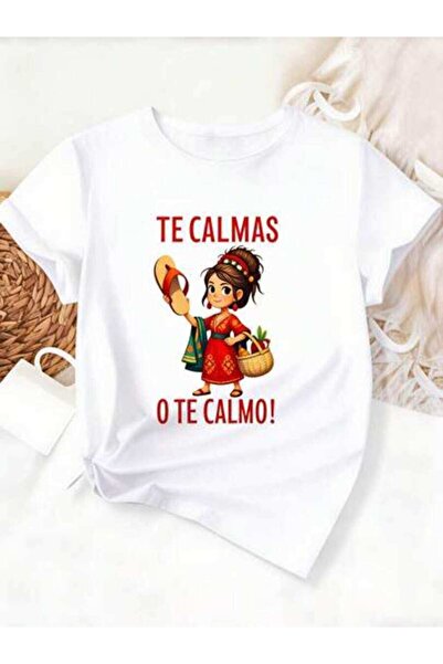 23ERVA Women's Calmas O Te Calmo Design, Pure Cotton T-Shirt, Summer Wear, Mo...