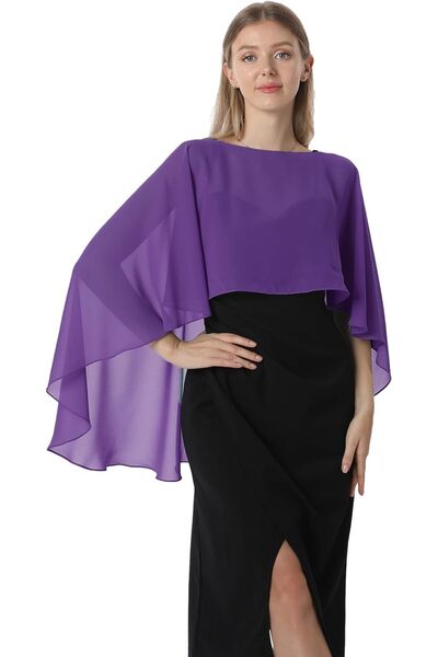 GENERAL womens Chiffon Cape001 Pashmina Shawl