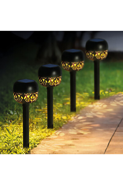 Alista Home Lampă solară de grădină, 1 LED alb cald, 8 x 8 x 38 cm, iluminat ...