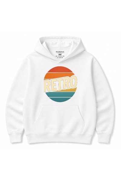 Rabona Fashion Nostalgic 70S Vintage Spirit Printed Hooded Hoodie