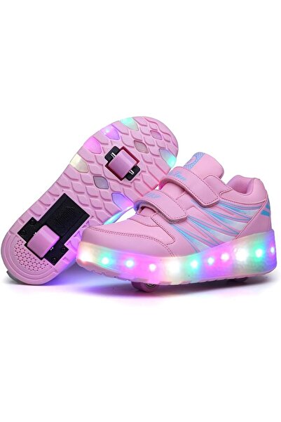 ALMEKAQUZ Kids Roller Skates Shoes with Lights, Wheels Shoes Retractable Roll...