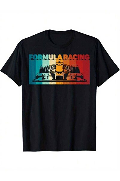 4Car EWH Men's 180g Pure Cotton Formula Graphic T-Shirt - Retro Vintage Black...