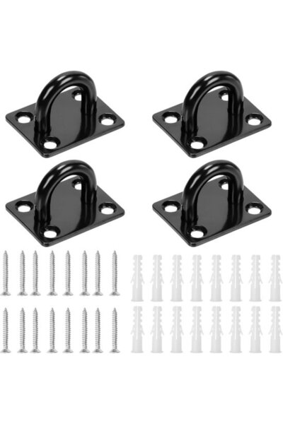 Morvena Picks Set de 4 cârlige pătrate negre din oțel inoxidabil cu șuruburi/...