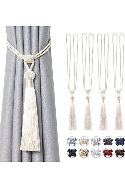 Morvena Picks Set 4 ciucuri de perdea lucrati manual cu snur pentru draperii ...