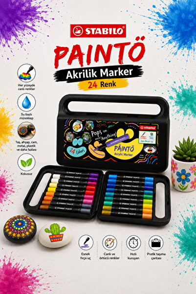 Stabilo Paintö 2.3 mm Acrylic Marker Pen Set of 24