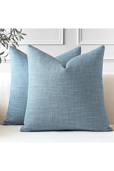 OTOSTAR Pack of 2 Throw Pillow Covers 24x24 Inch Linen Beige Pillowcases Farm...
