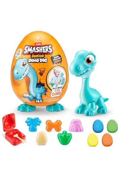 ZURU SMASHERS سماسرز جونيور: بيضة دينو كبيرة (رابتور) تحتوي على 12+ مفاجأة، أ...
