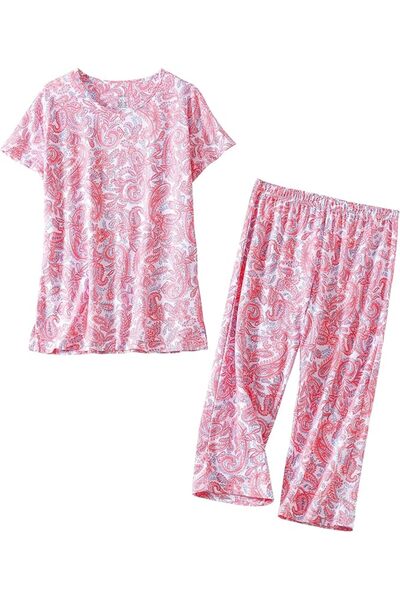 GENERAL PNAEONG Women’s Pajama Set - Sleepwear Tops with Capri Pants Casual a...