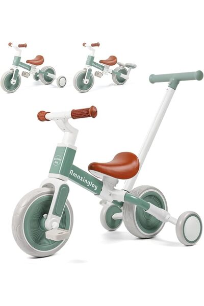GENERAL Tricycle for Toddlers 2-4 Push Handle,6 in 1 Baby Balance Bike for Ba...