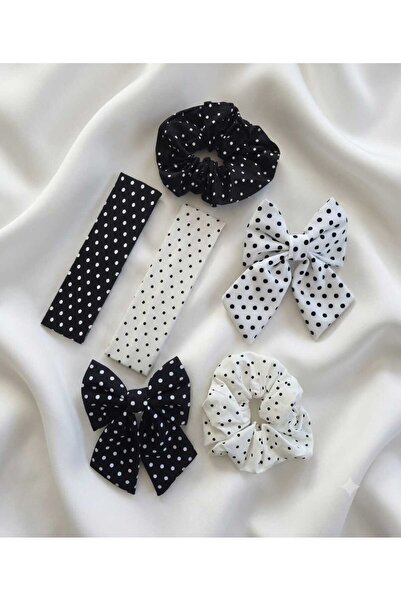 diclecollection 6 Pcs Polka Dot Hair Clip Set, Clip-In Bagel Hair Clip-Hair B...