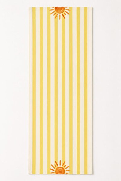 R-EYLA R'Eyla Cactus Decorative Runner 50X150 cm Yellow Ecru Striped Sun Patt...