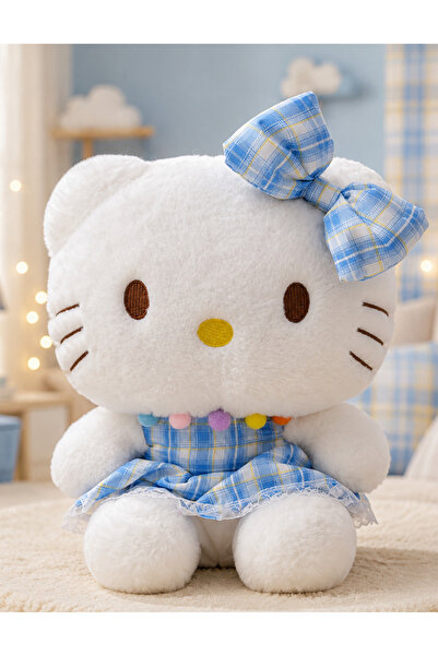 Heribom 30 Cm Ekoseli Elbiseli Hello Kitty