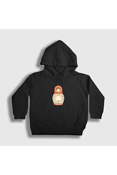 Presmono Unisex Kids Black Vintage Matryoshka Doll Hooded Sweatshirt 620734Tt
