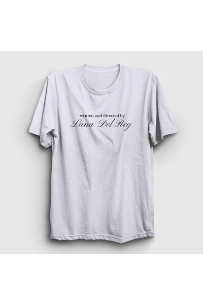 Presmono Unisex White Written and Directed by Lana Del Rey T-Shirt 621042Tt
