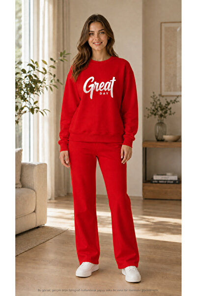 TREND EMMODA طقم بدلة رياضية نسائية من Great Day مكون من قطعتين / سويت شيرت ب...