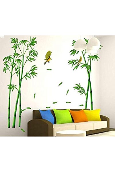 Khazna Bamboo Wall Stickers DIY Removable bamboo Decor, Green Plants Wall Sti...