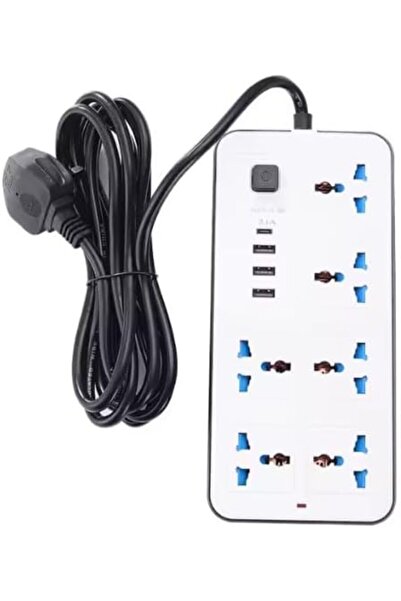 BeeChip Smart Universal Extension Board 6 UK Power Socket + 3 USB Plug + 1 Ty...