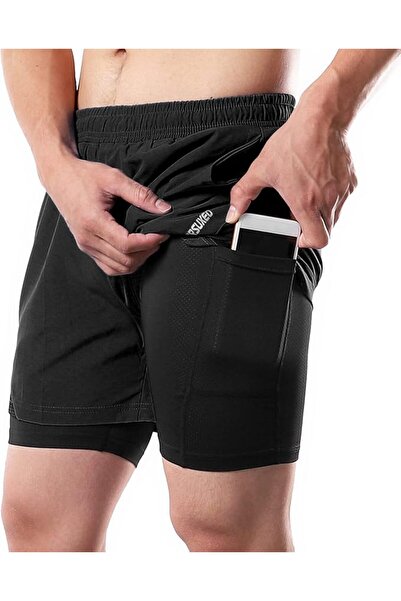 EACAM Men’s Running Shorts, Quick Dry Gym Athletic Workout Shorts for Men wit...
