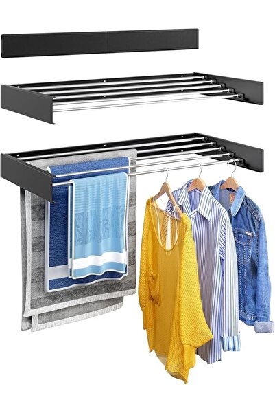 GENERAL Collapsible Wall Mounted Clothes Drying Rack - Foldable, Retractable,...