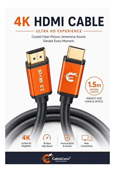 Generic CABLE CONV 4K HDMI 2.0 Cable 1.5M | 18Gbps High Speed | 4K@60Hz Ultra...