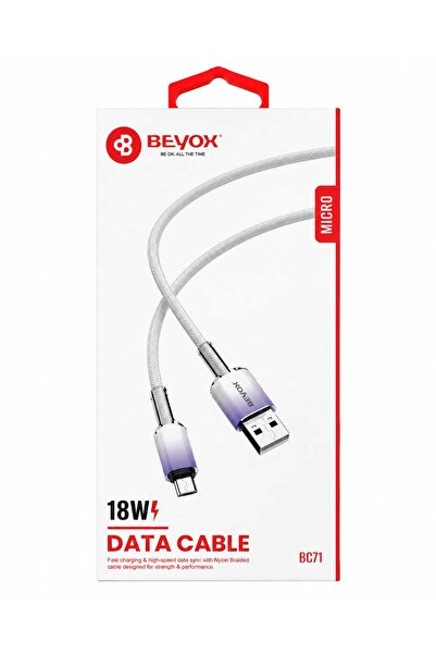 Beyox BC71 18W Micro USB Fast Charging and Data Cable with Nylon Braided Desi...