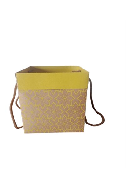 Generic Brand Set 10 Pungi Cadou Pătrate din Carton Kraft cu Mânere și Folie ...