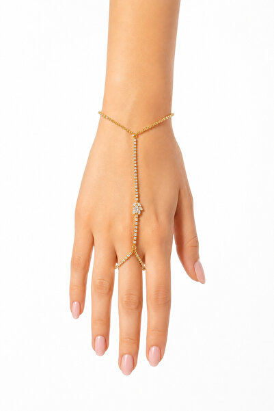 Hayalperest boncuk Non-Tarnishing Gold Color Stone Bridal Bracelet Women's Ha...