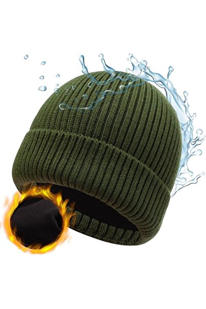 Ztl L/XL/XXL Waterproof Merino Wool Beanie Fleece Lined Large Winter Hat for ...