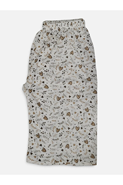 Erdenay Tekstil Patterned Combed Cotton Below Knee Plus Size Mother Women's C...