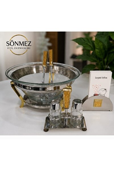 SÖNMEZ HOTEL EKİPMANLARI SÉRVİS SALATA SETI 5 LI SET TAŞLI