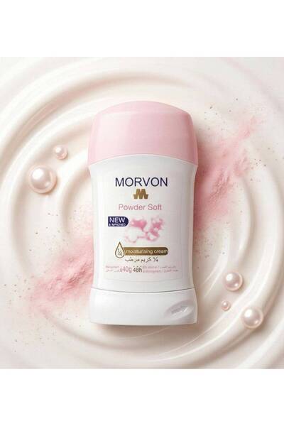 MORVON مزيل عرق ناعم على شكل بودرة، برائحة البودرة الناعمة، Morfon 40 جرام