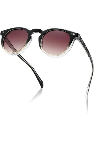 wazir Premium Retro Round Sunglasses For Men/Women, Polarized Sunglasses, 100...